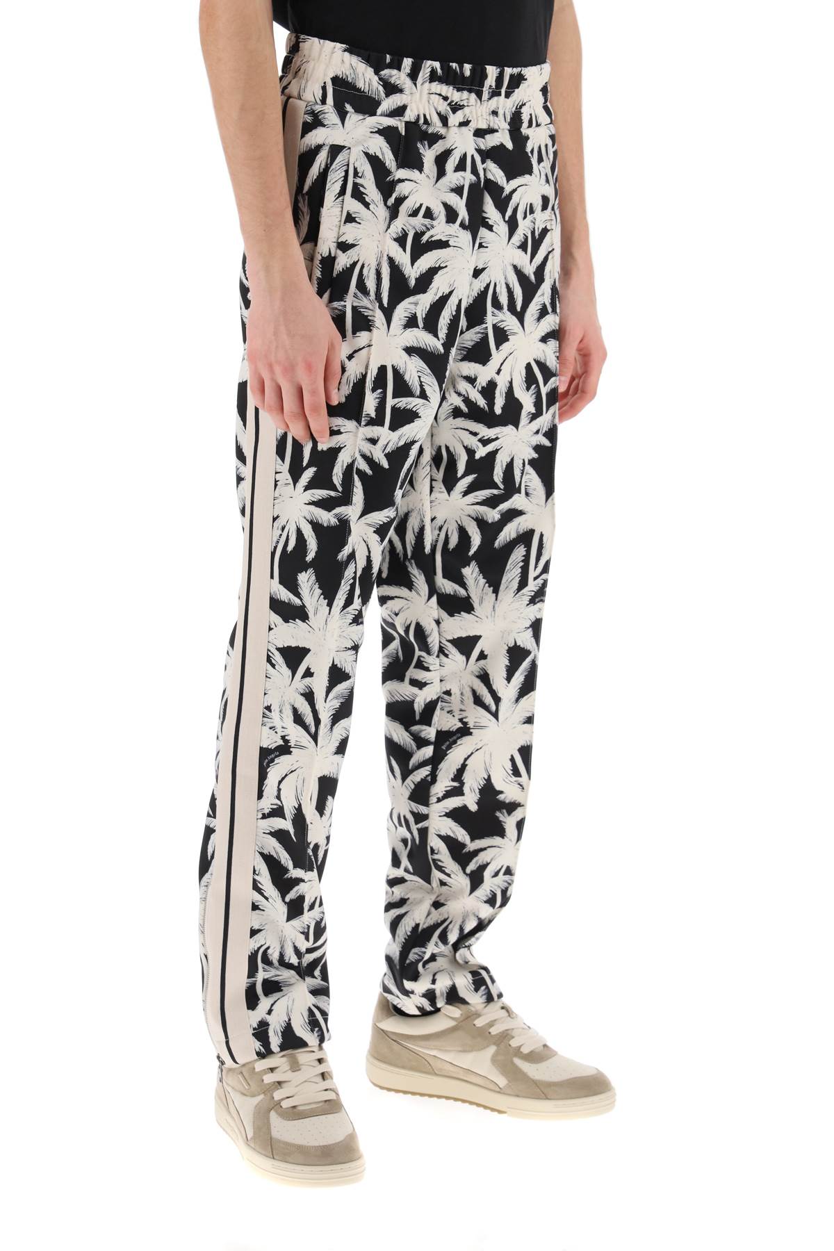 Joggers With Palms Print  - White