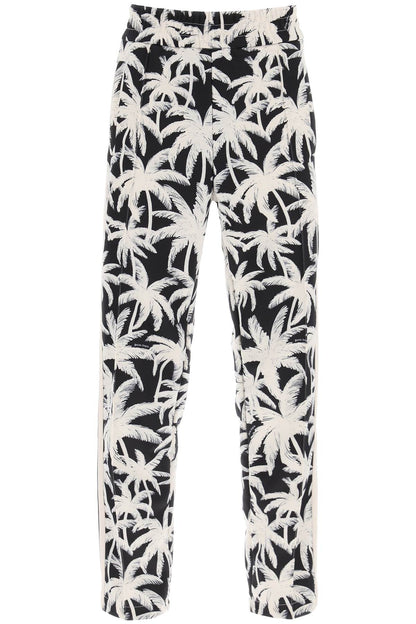 Joggers With Palms Print  - White