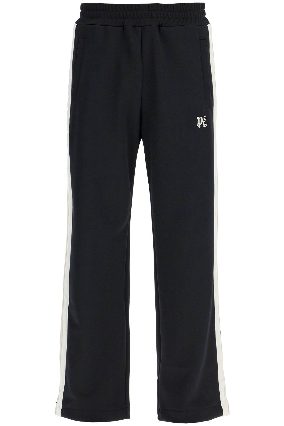 Contrast Band Joggers With Track In  - Black