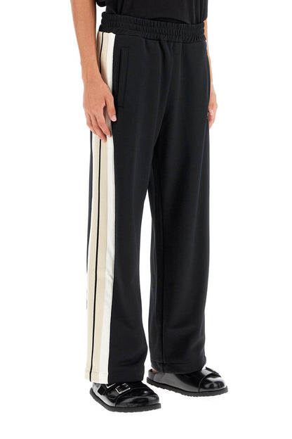 Contrast Band Joggers With Track In  - Black