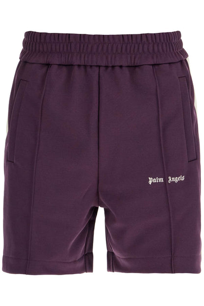 "contrast Band Track Bermuda Shorts With  - Purple