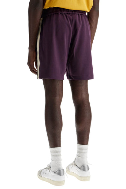 "contrast Band Track Bermuda Shorts With  - Purple