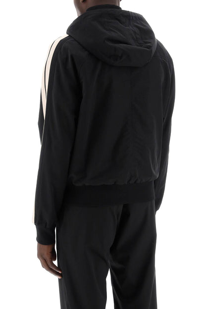 Hooded Bomber Jacket  - Black