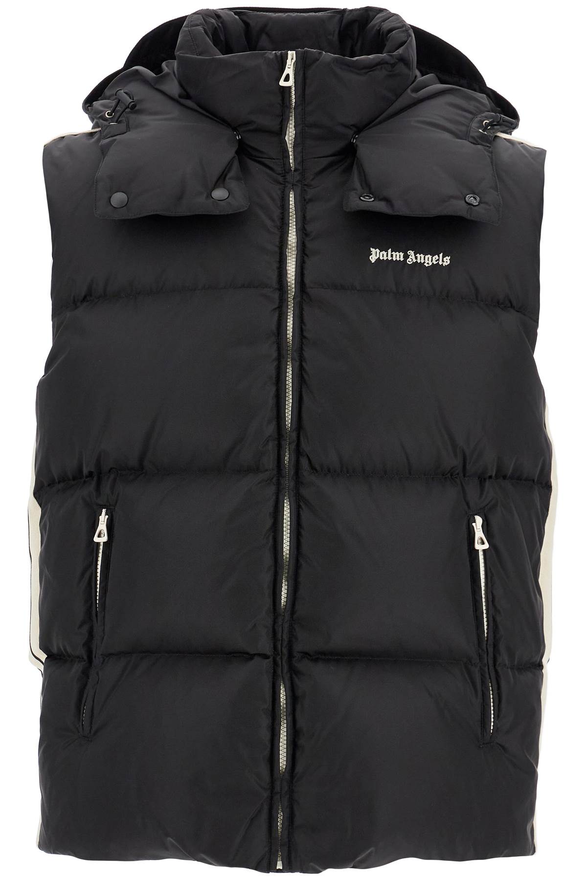 Sleeveless Down Jacket With Contrasting  - Black