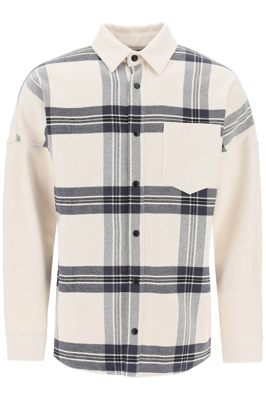 "plaid Overshirt With Embroidered Logo  - White