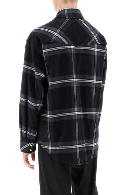 Check Flannel Overshirt  - Grey