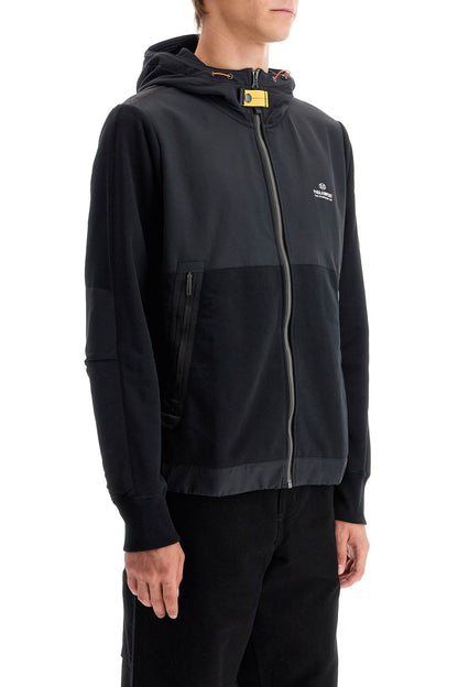 E  Trident Hooded Zip-up Sweat  - Black