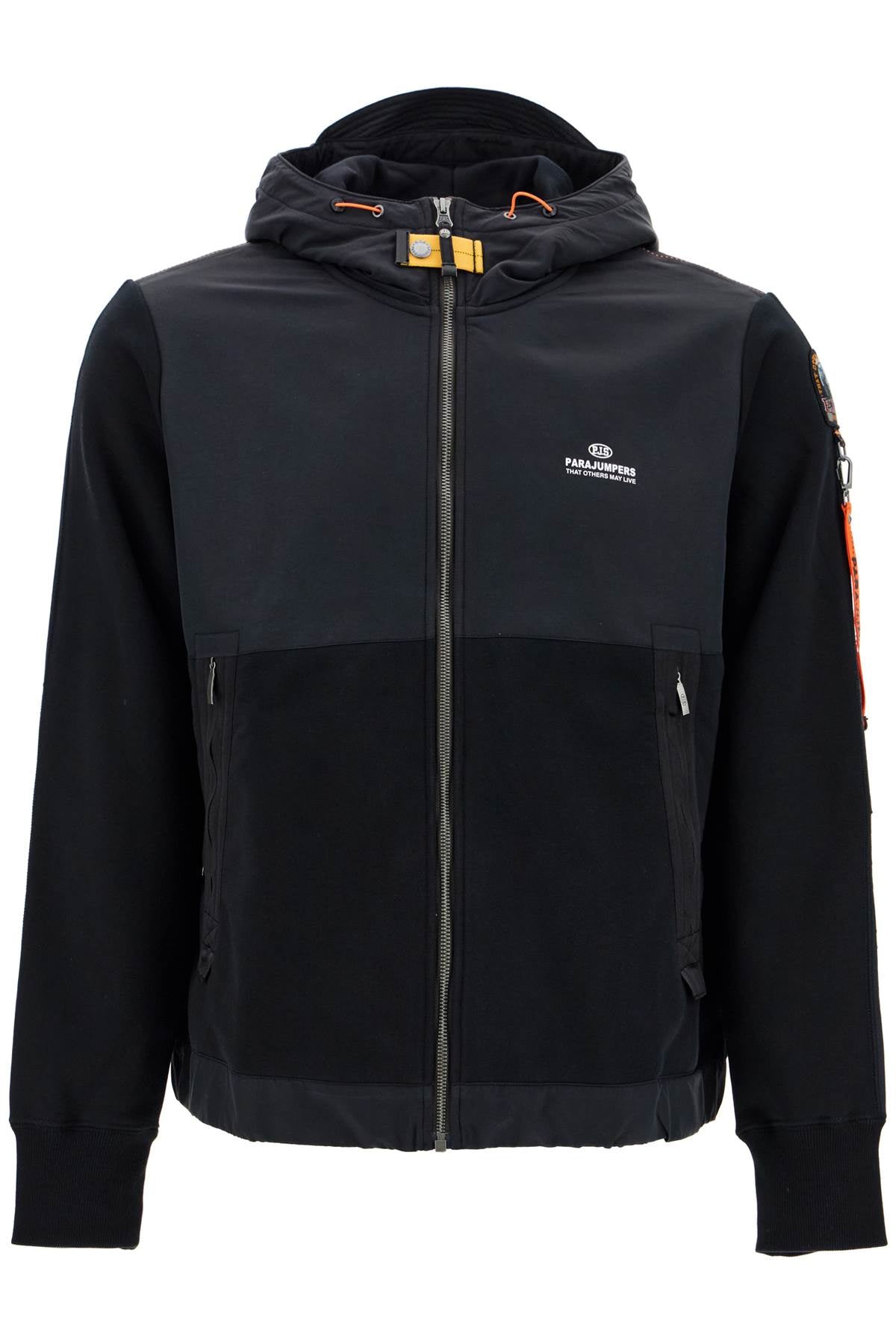 E  Trident Hooded Zip-up Sweat  - Black