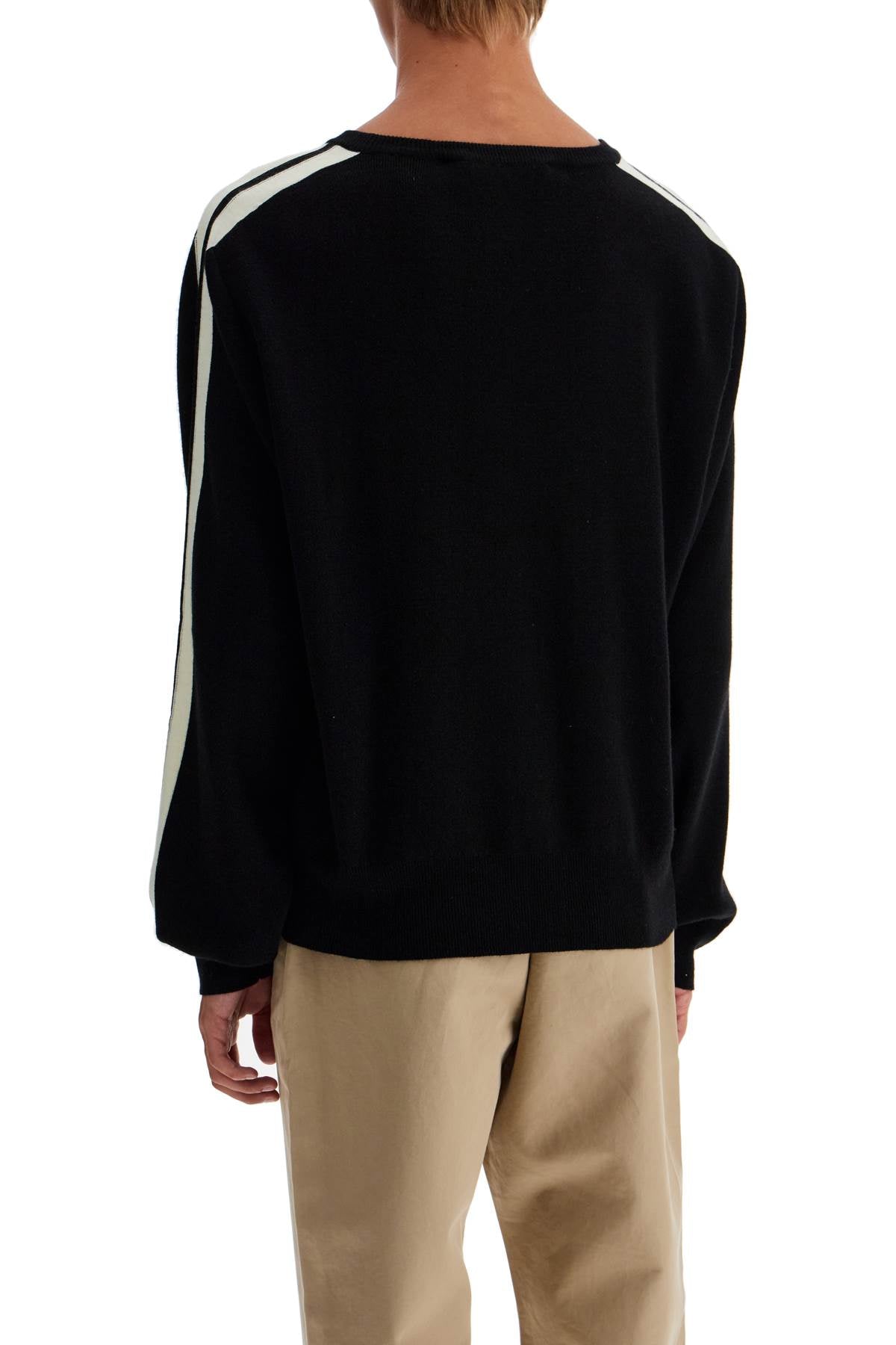 Track Band Pullover Sweater With  - Black