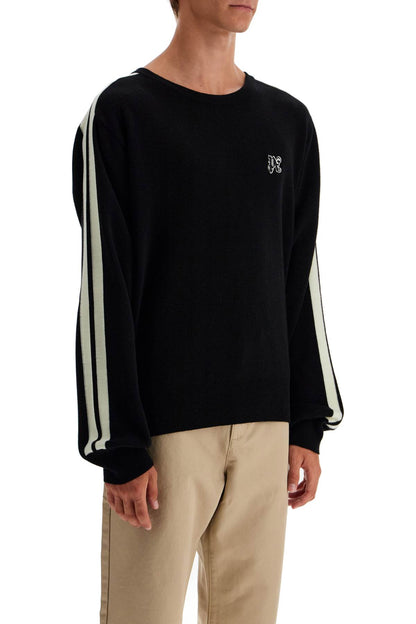 Track Band Pullover Sweater With  - Black