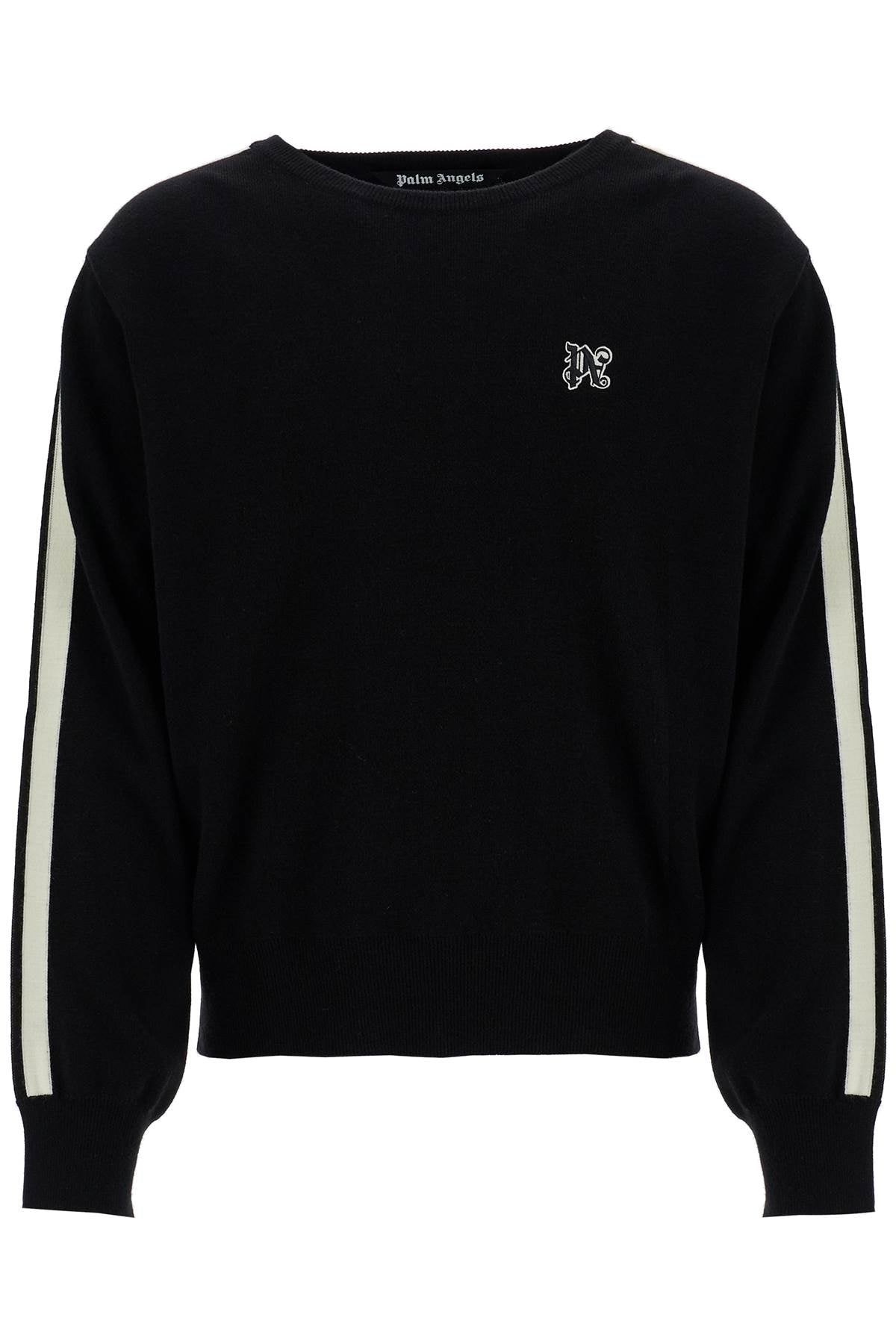 Track Band Pullover Sweater With  - Black