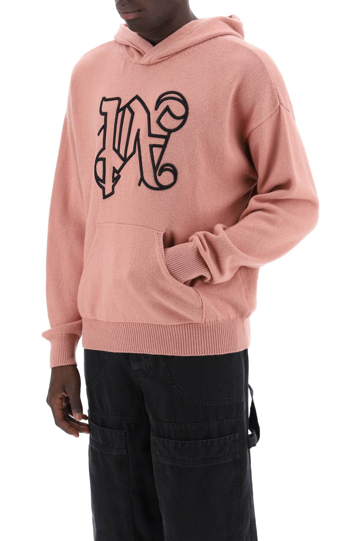 Ma  Knit Sweatshirt With Mon  - Pink