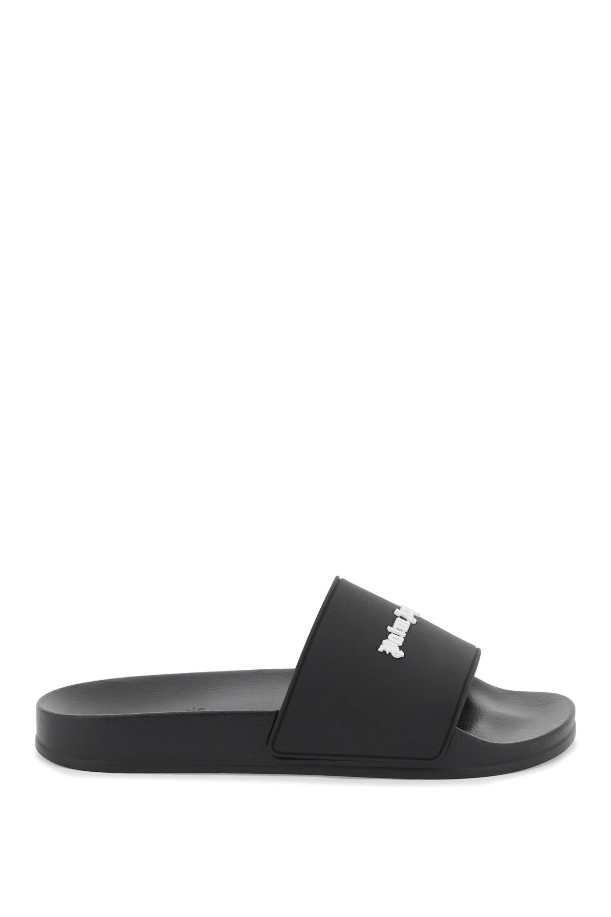 Rubber Monogram Slides  - Black