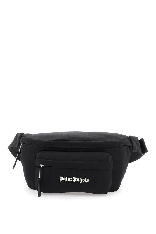 Canvas Waist Bag With Embroidered Logo.  - Black