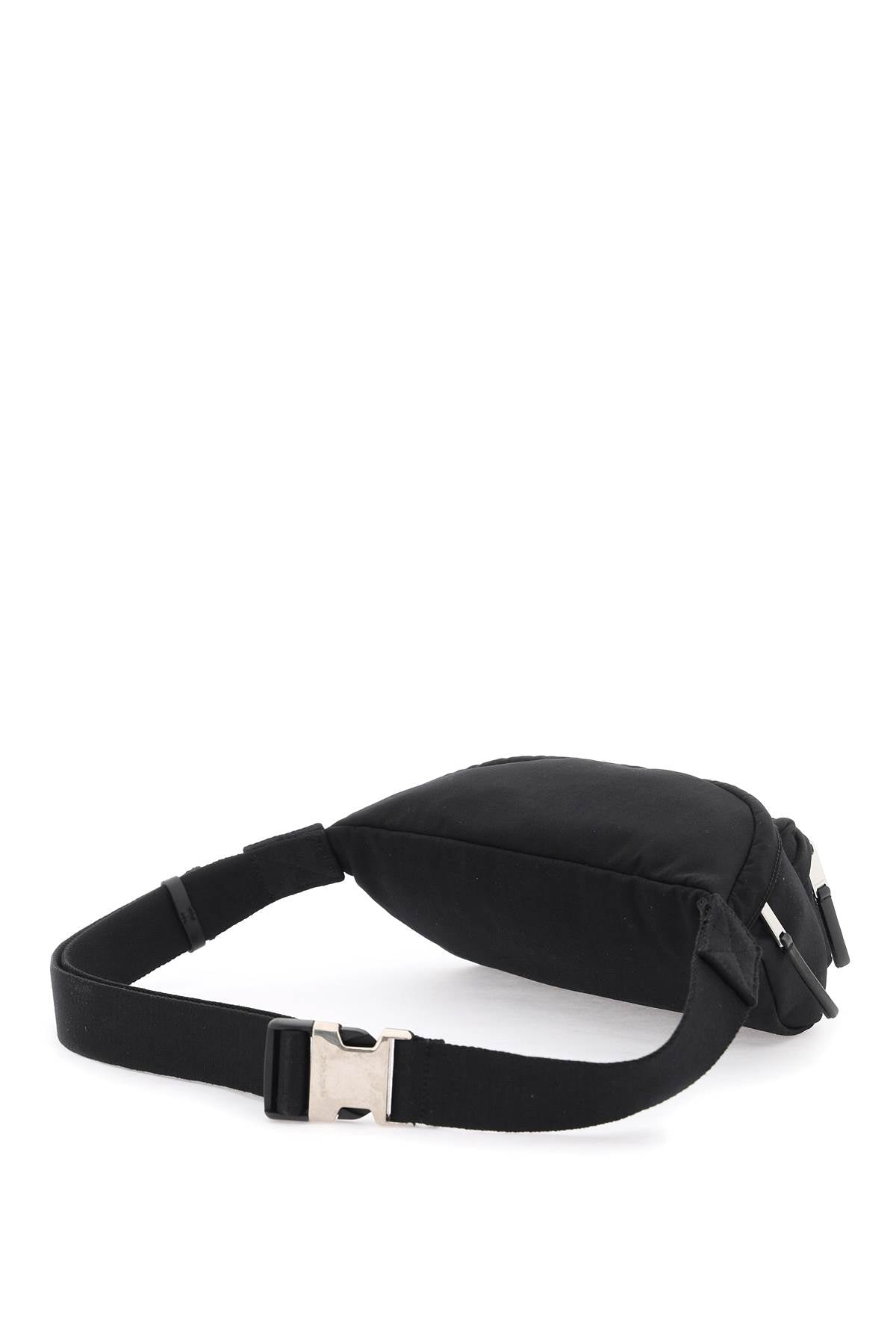 Canvas Waist Bag With Embroidered Logo.  - Black