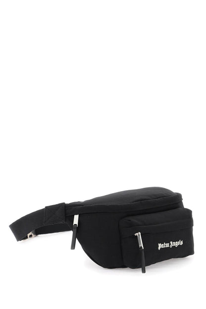 Canvas Waist Bag With Embroidered Logo.  - Black