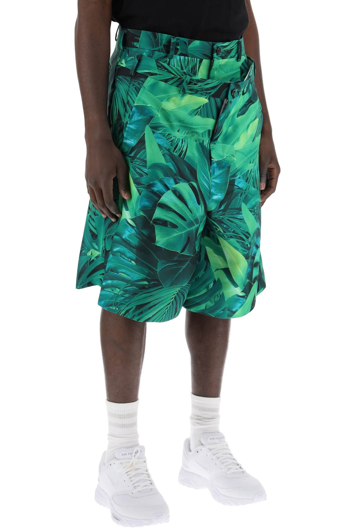 "jungle Bermuda With Double Front Layer  - Green