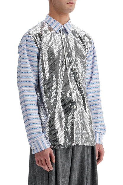 Jacquard Shirt With Sequ  - Silver