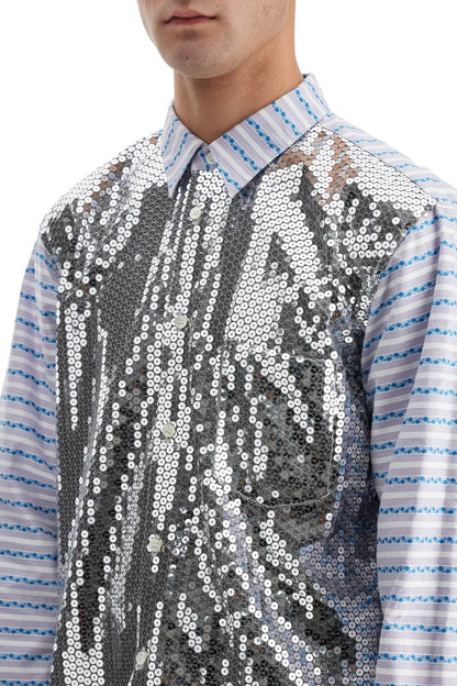 Jacquard Shirt With Sequ  - Silver