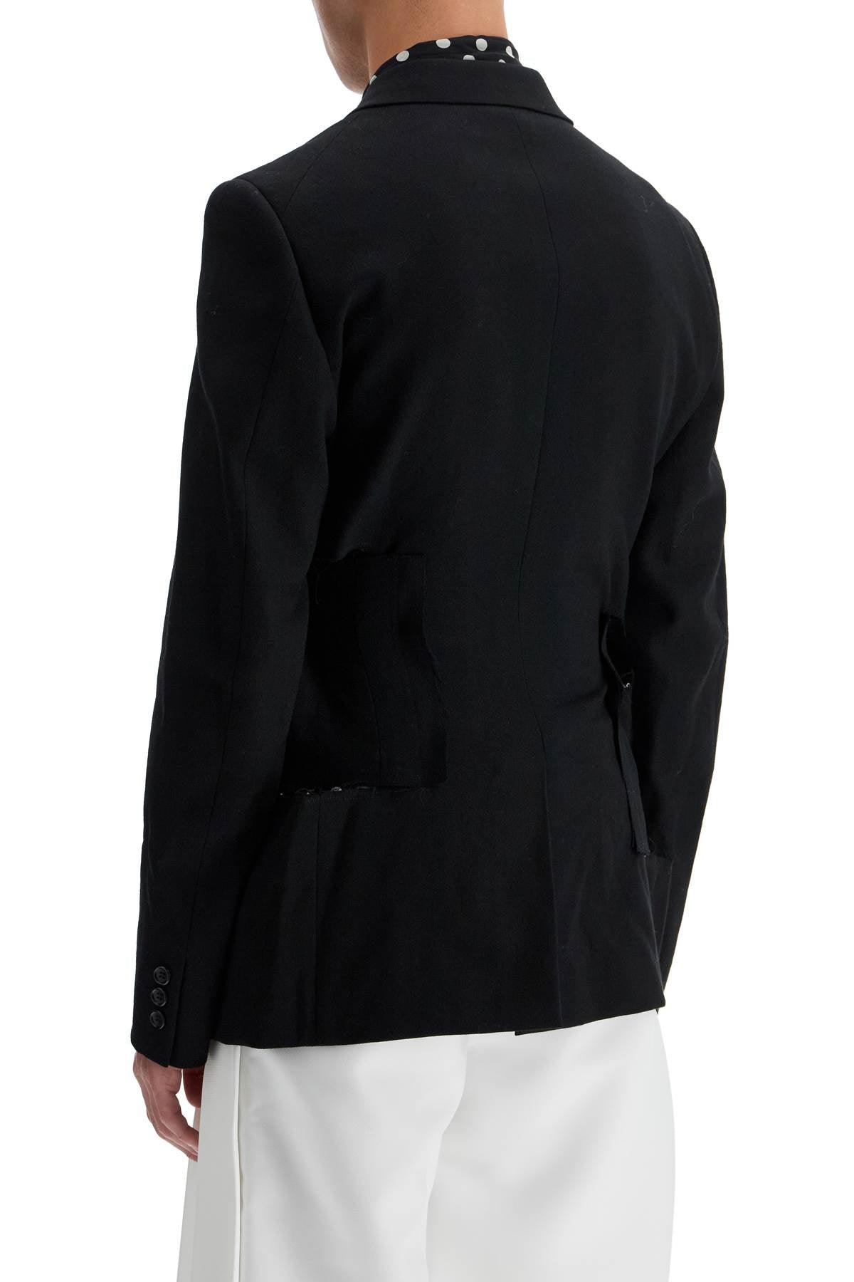 Reconstructed Effect Jacket  - Black