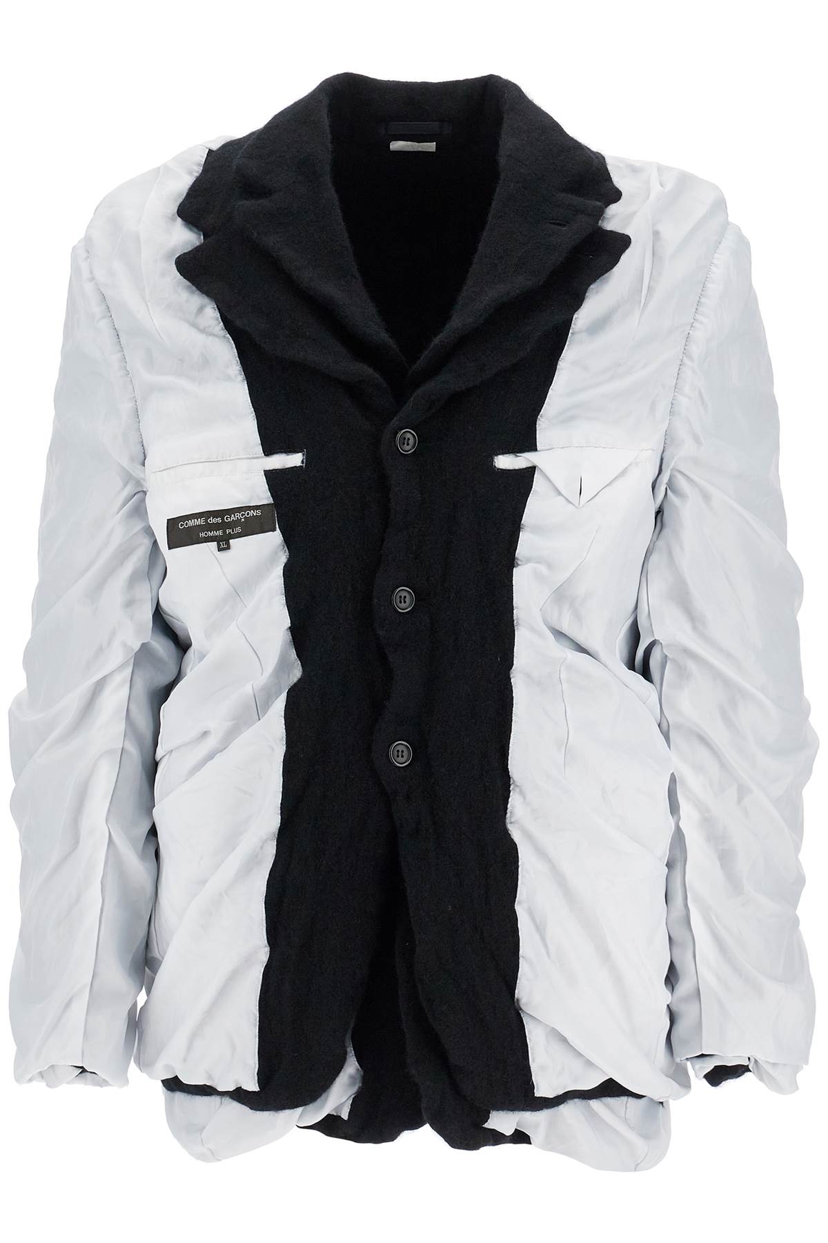 Layered Jacket With Inside Out Effect  - Black