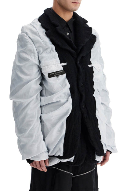 Layered Jacket With Inside Out Effect  - Black