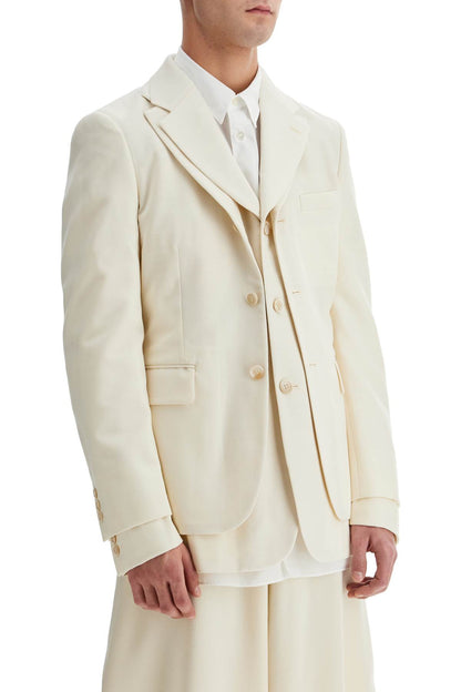 Double Layer Wool Blazer For Men  - Neutro