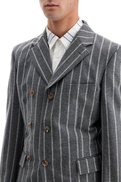 Striped Wool Jacket  - Grey