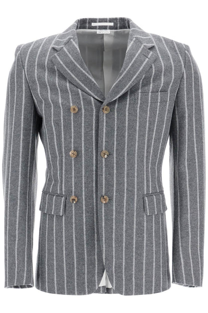 Striped Wool Jacket  - Grey