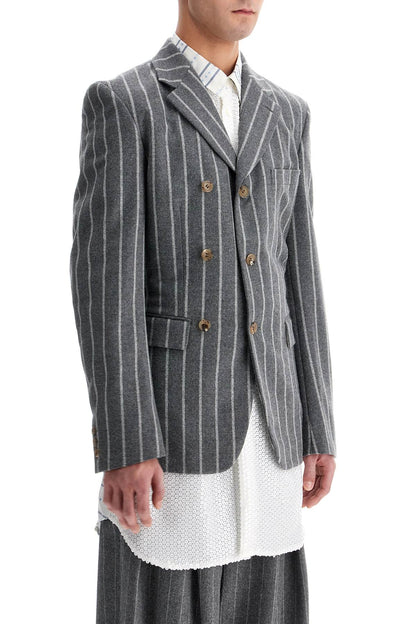 Striped Wool Jacket  - Grey