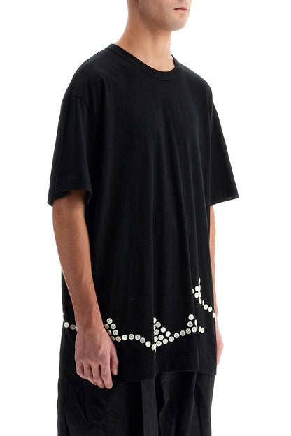 Embroidered Button-up T  - Black