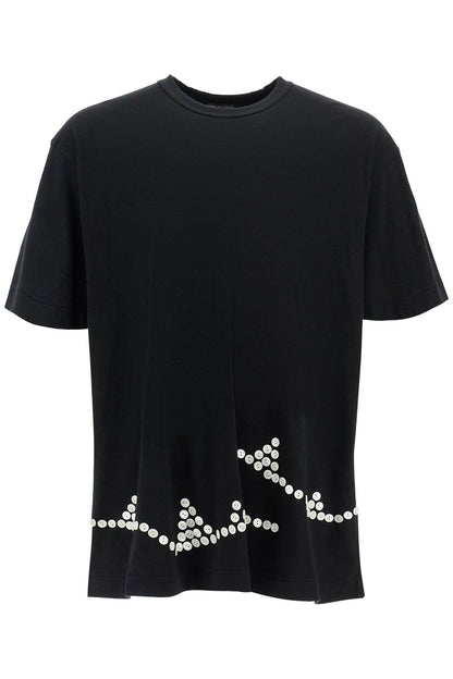 Embroidered Button-up T  - Black