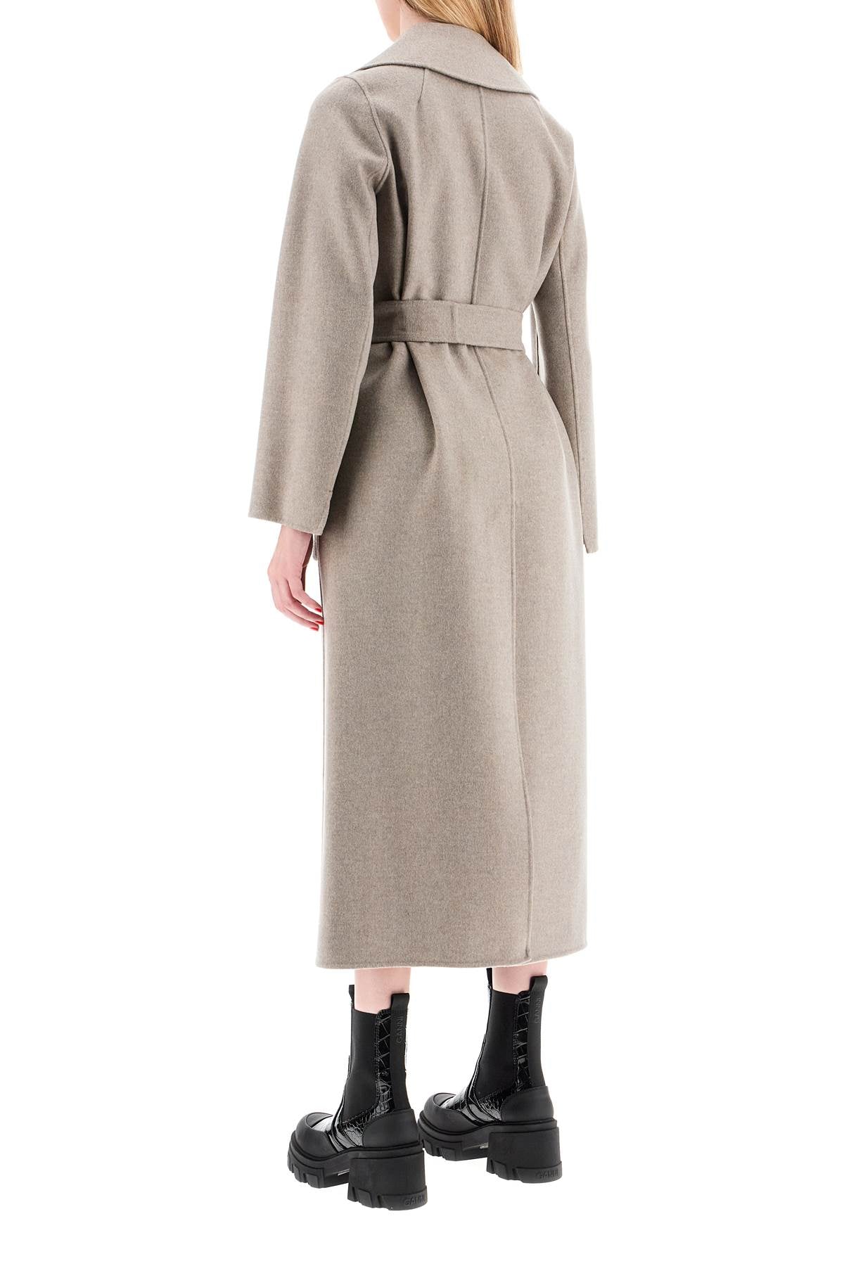 Poldo Wrap Coat In Virgin Wool  - Grey