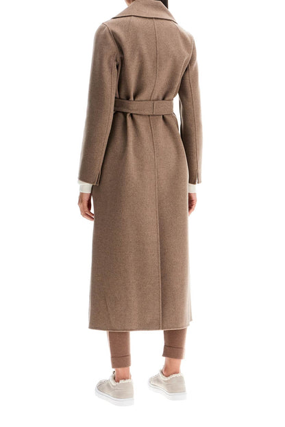 Poldo Wrap Coat In Virgin Wool  - Neutro