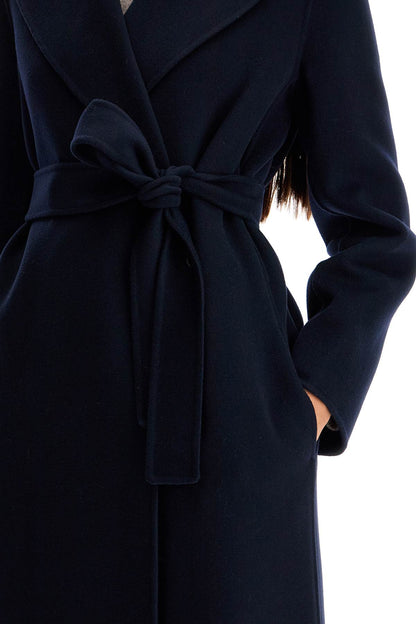 Poldo Wrap Coat In Virgin Wool  - Blue