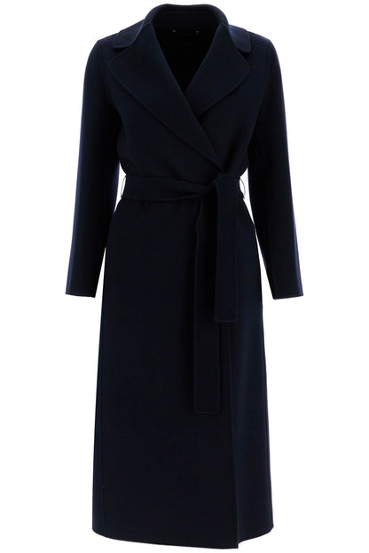 Poldo Wrap Coat In Virgin Wool  - Blue