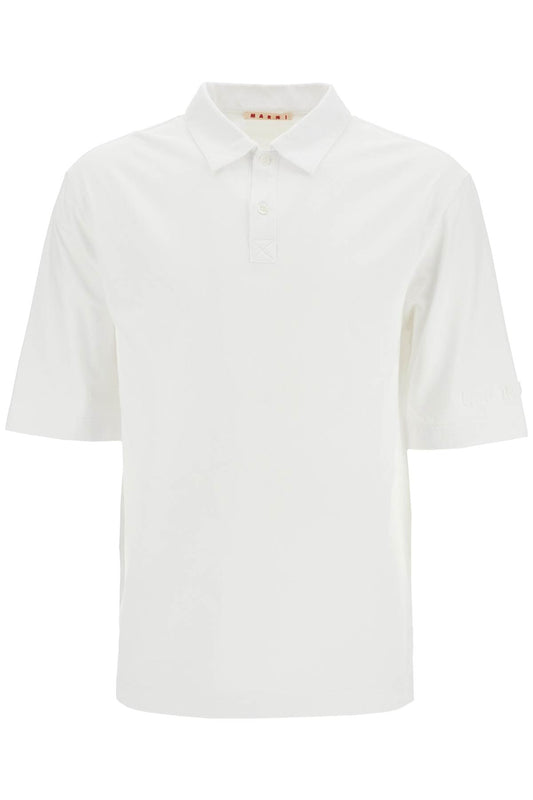 'compact Jersey Polo Shirt'  - White