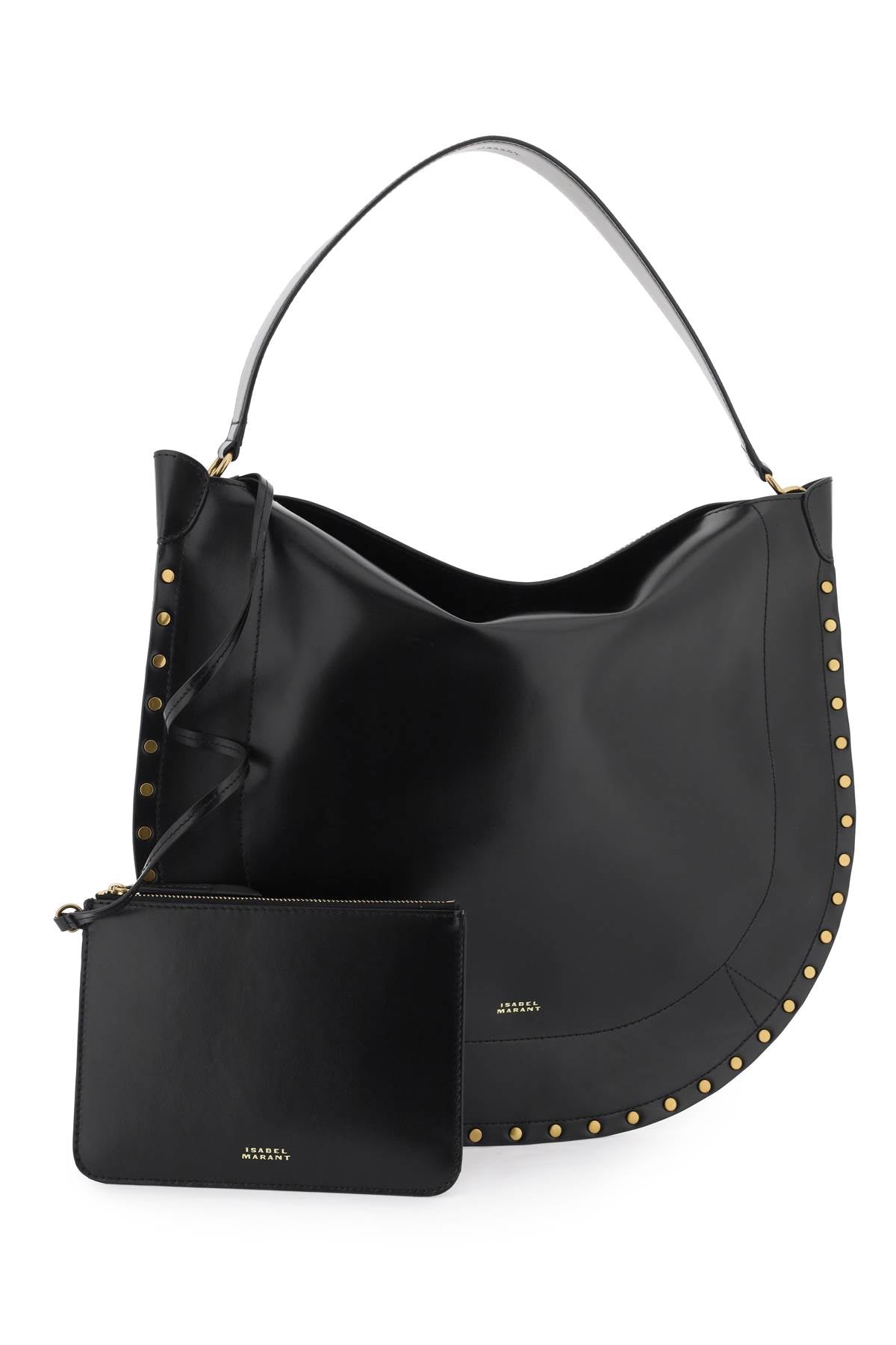 Smooth Leather Hobo Bag With  - Nero