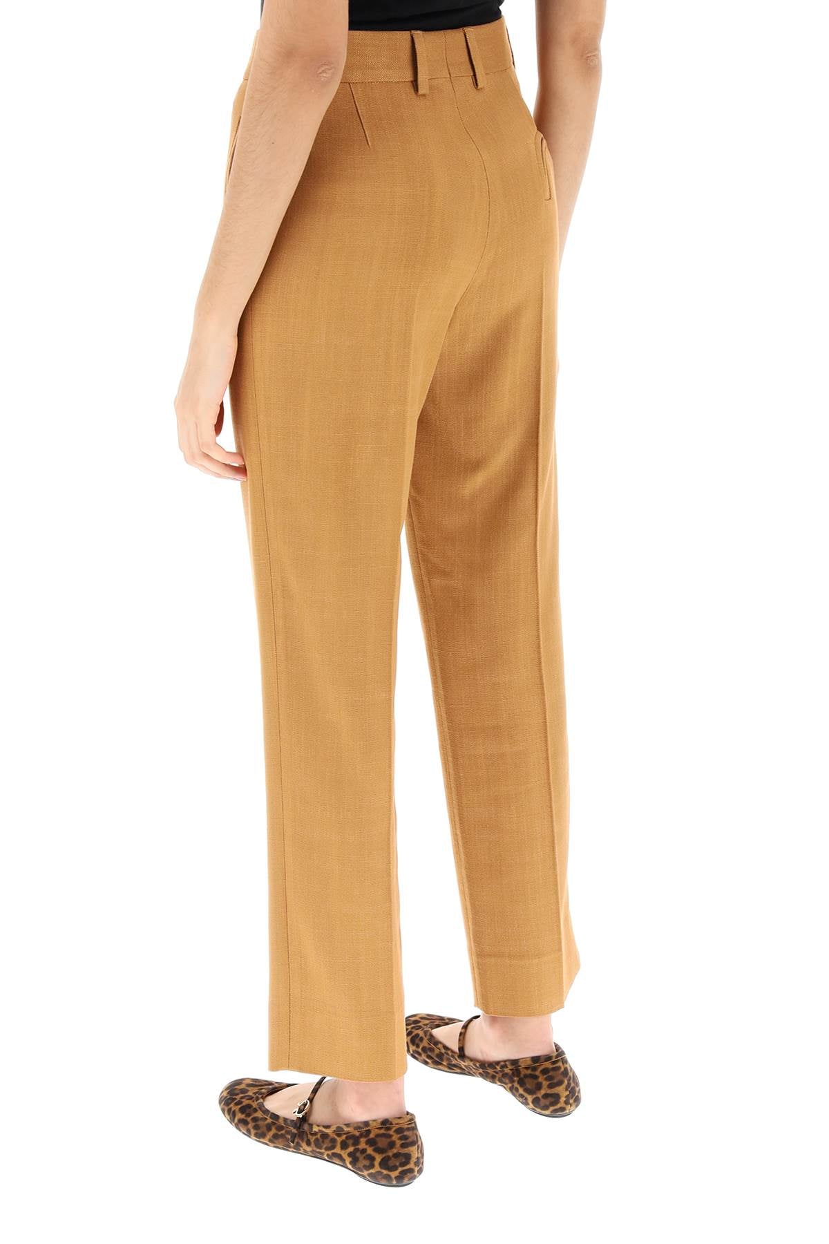 Santana Peanut Nana Cropped Tailoring Pants  - Brown