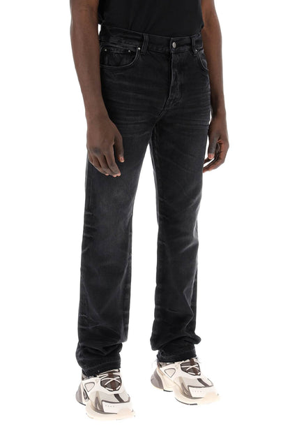 Straight Cut Loose Jeans  - Black