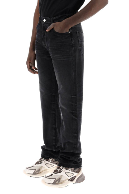 Straight Cut Loose Jeans  - Black