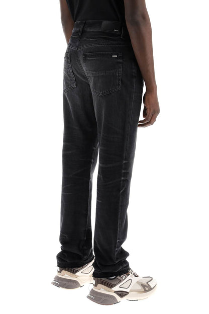 Straight Cut Loose Jeans  - Black