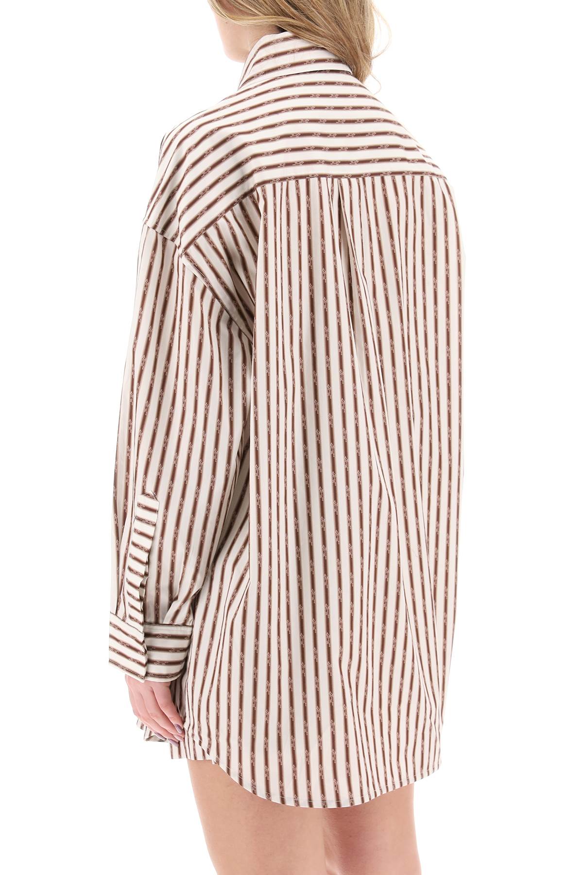 Striped Maxi Shirt  - White