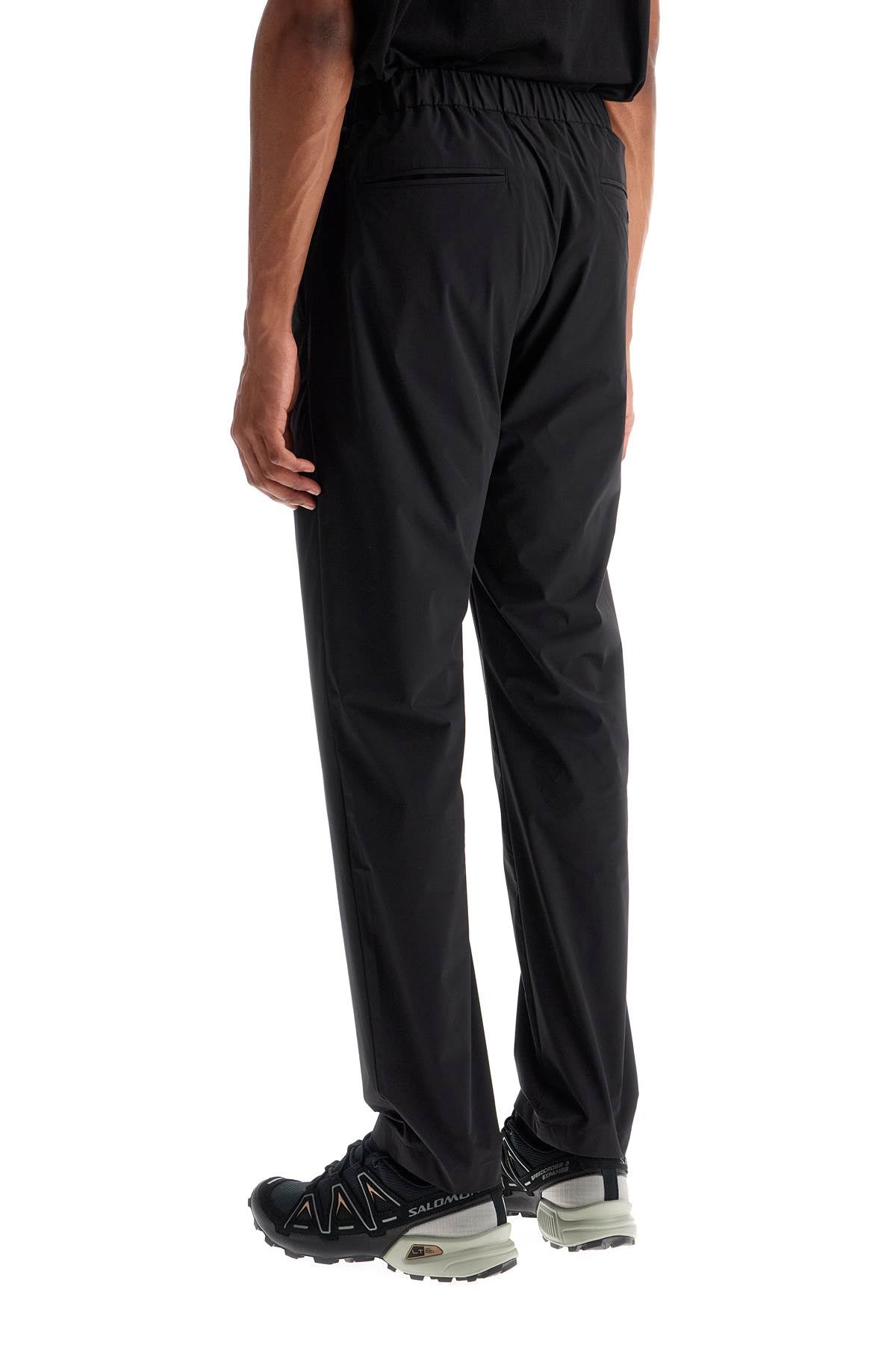 High-waisted Black Nylon Women's Pants  - Black