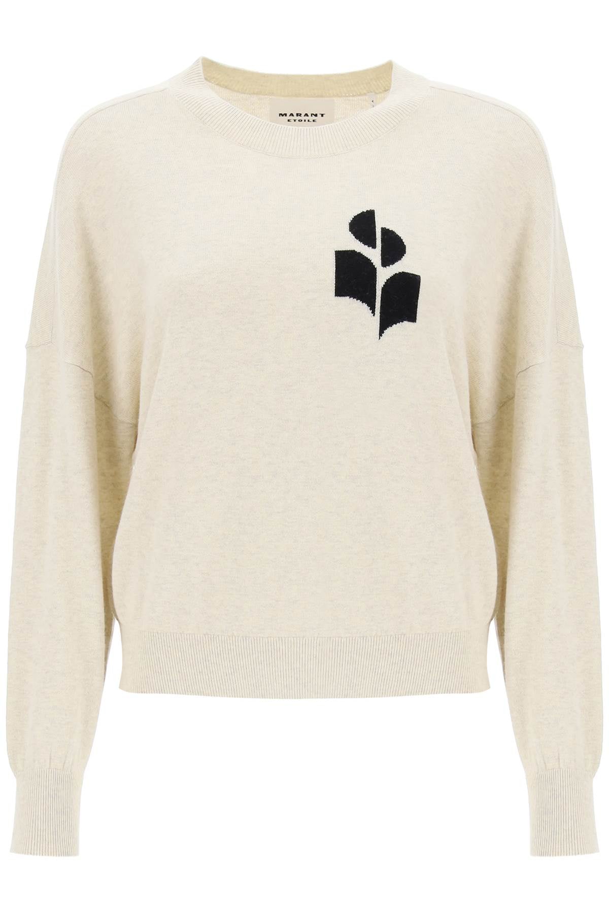 Marisans Sweater With Logo Intarsia  - Neutro