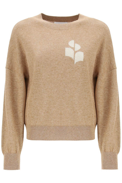 Marisans Sweater With Logo Intarsia  - Beige