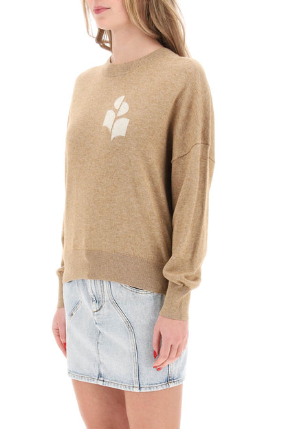 Marisans Sweater With Logo Intarsia  - Beige