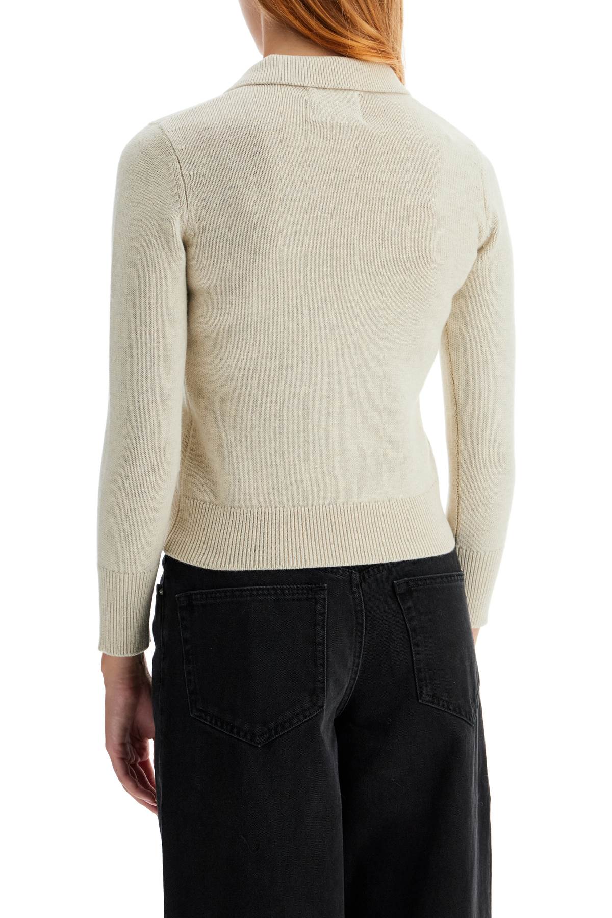 Cotton And Wool Nola Polo Pullover  - Neutro