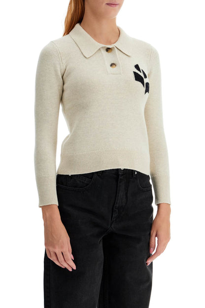 Cotton And Wool Nola Polo Pullover  - Neutro