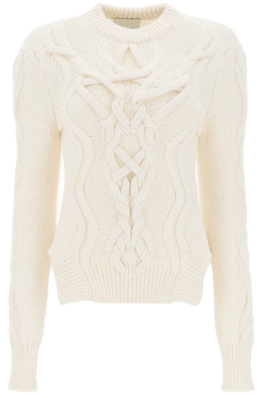 Elvy Cable Knit Sweater  - White